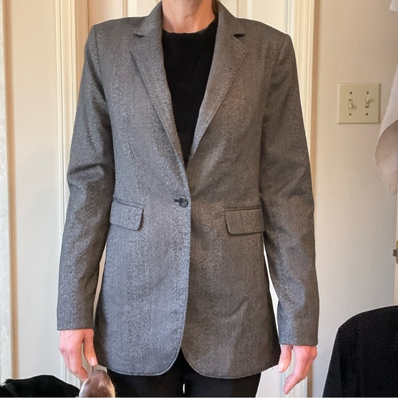 Calvin Kline Blazer, black & white woven fabric, classic, dress up or down, Sz S - Picture 11 of 13